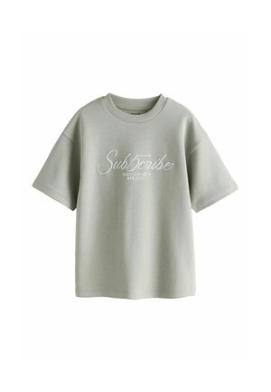 Next, REGULAR FIT - GRAPHIC HEAVYWEIGHT SHORT SLEEVE T-SHIRT - Print T-shirt - mineral green