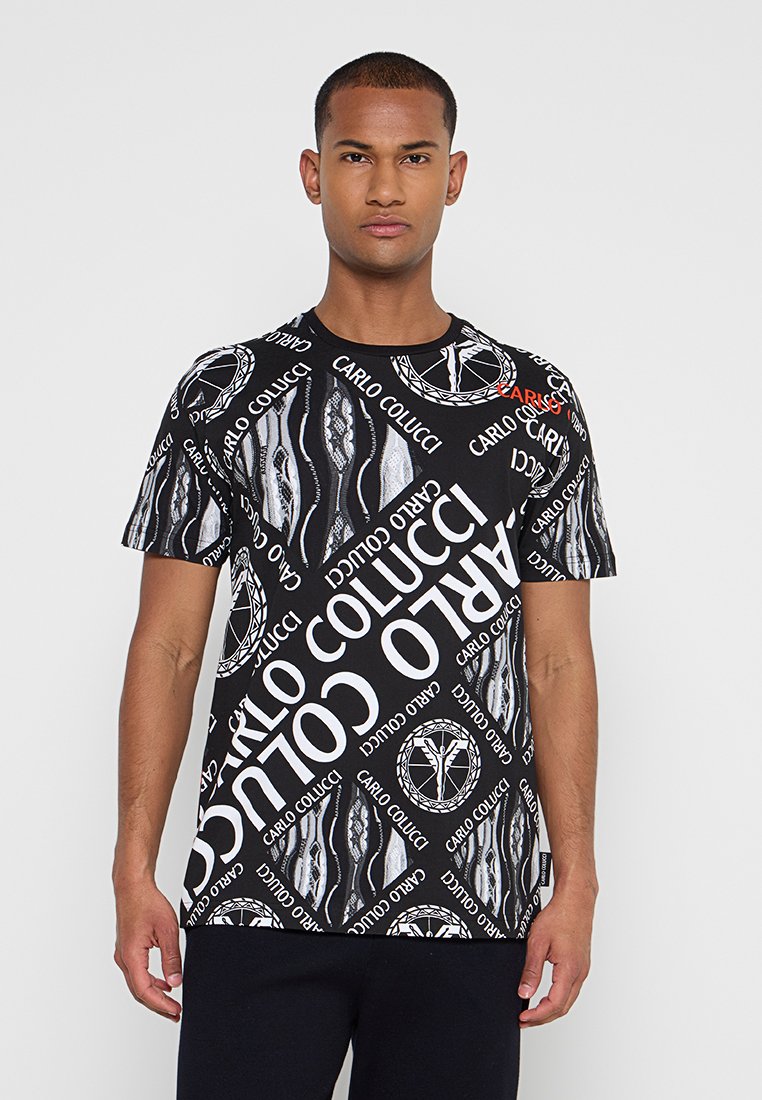 carlo colucci T-shirt print zwart-metallic