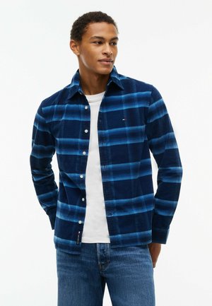 Tommy Jeans, TOMMY JEANS REGULAR FIT PATTERN DOBBY CORDUROY SHIRT - Camicia - basic navy check