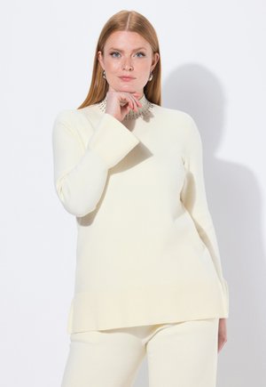 VOLANTÄRMEL STEHKRAGEN LANGARM - Pullover - vanilla