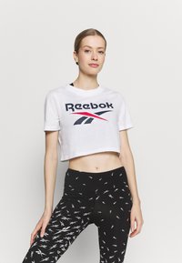 Reebok - CROP TEE - T-shirt imprimé - white Image miniature 1