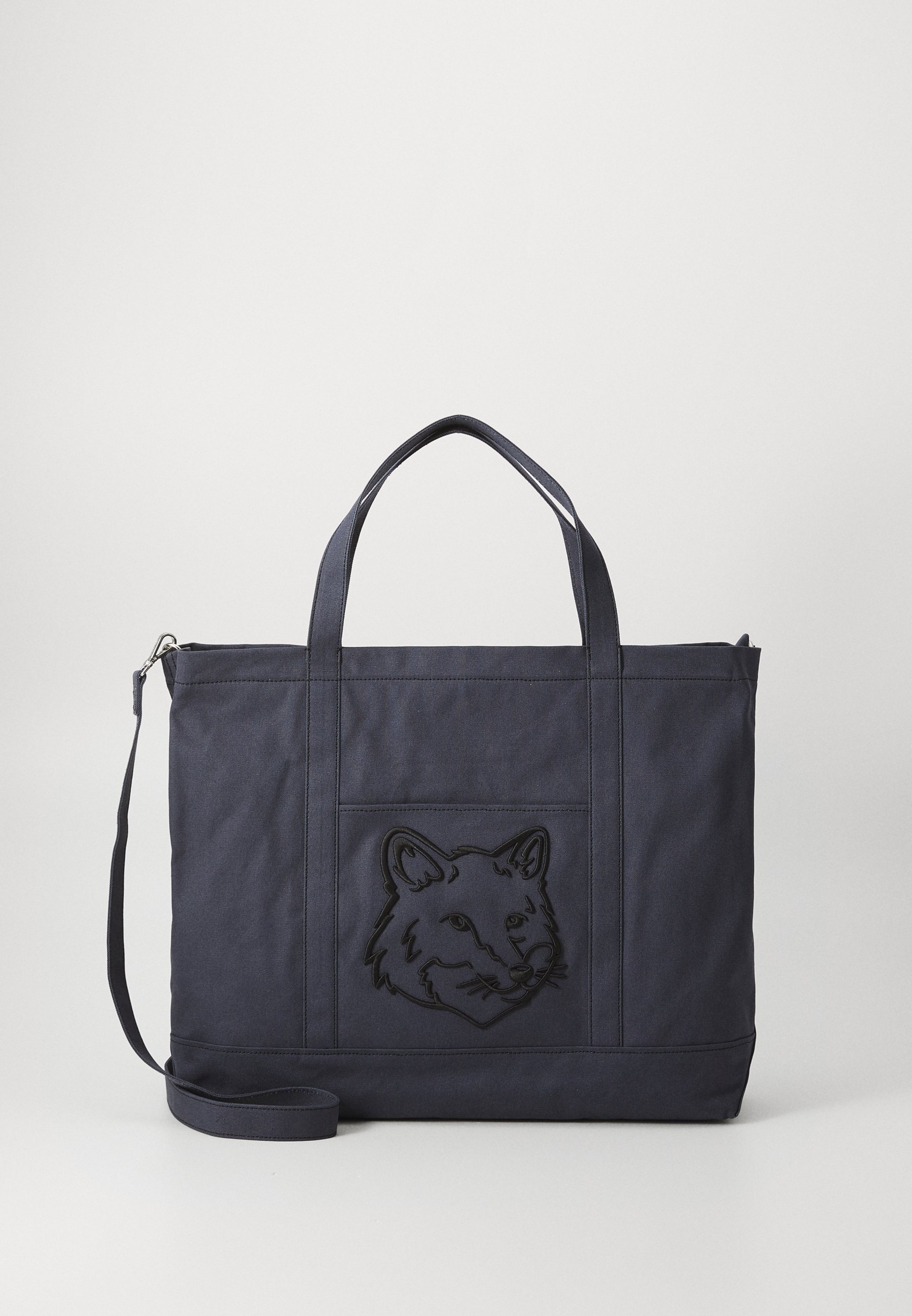 ★MAISON KITSUNE★ Fox Head Large Tote Bag Slate Grey LW0510 FOX HEAD LARGE TOTE | Maison Kitsuné