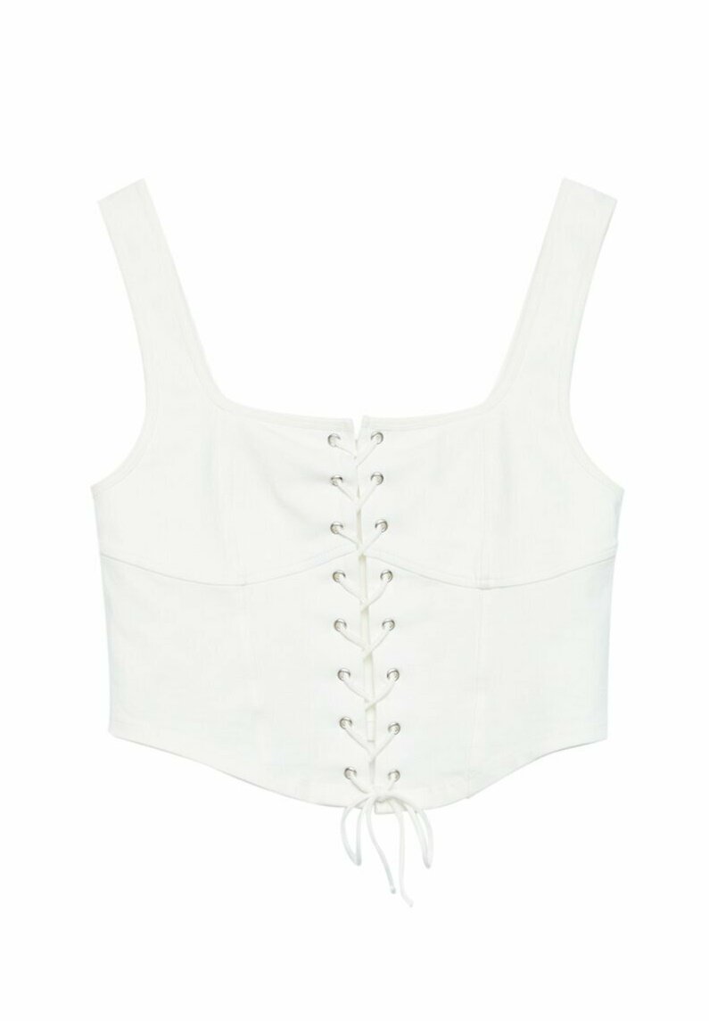 Damen T-Shirts | Stradivarius CORSAGE MIT SCHNÜRUNG Top off white/offwhite - TM17704 Damen T-Shirts | Stradivarius CORSAGE MIT SCHNÜRUNG Top off white/offwhite - TM17704