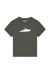 watapparel FLY ME TO THE MOON - T-shirt print - khaki