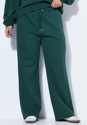 WIDE LEGS PIPING STRIPES WAIST - Jogginghose - dark green
