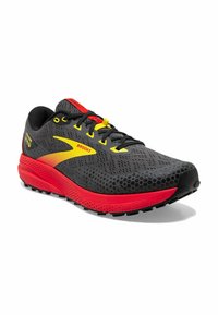 Brooks DIVIDE 3 - Scarpe da trail running - black fiery red blazing yellow