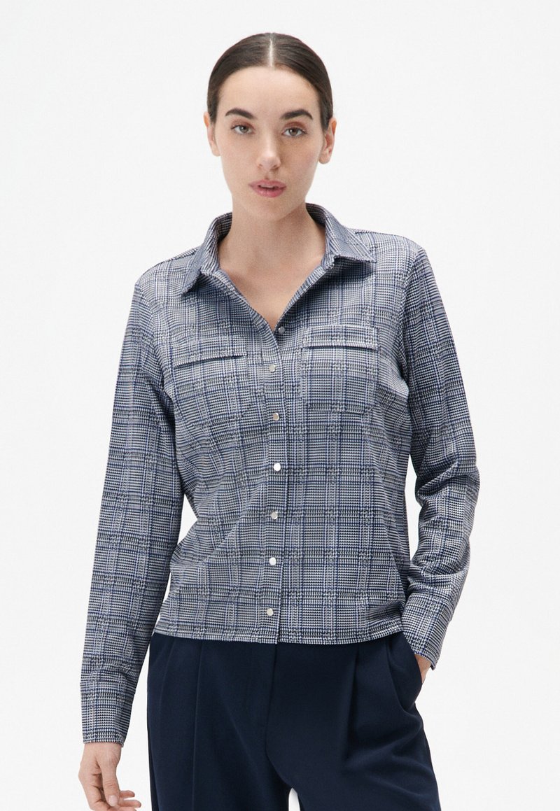 Chemisier Caroll Manches Courtes Taille L/40 - Occasion En Très Bon état, Couleur Marron Et Blanc