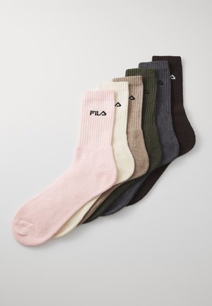 TENNIS SOCKS UNISEX 6 PACK - Ponožky - bole/steel/khaki/sand beige/ bubblegum/ecru