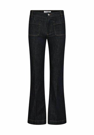 ANN CHARLOTTE WASH UNDONE  - Bootcut piegriezuma džinsi - denim blue