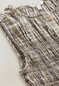 SLEEVELESS BUTTON DOWN SMOCK - Blūze - neutral check
