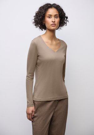 MIT HERZAUSSCHNITT - Longsleeve - braun