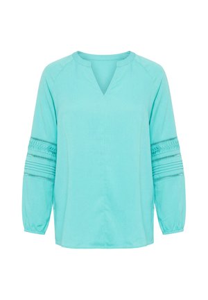 Studio Untold, DECORATIVE SLEEVE SPLIT NECK BLOUSE - Blouse - blue mint
