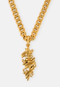 Ed Hardy DEATH BEFORE DISHONOR DAGGER PENDANT NECKLACE UNISEX - Náhrdelník - gold-colored