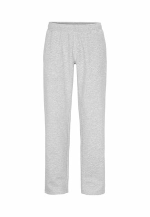 Lichtgrijze joggingbroek met elastische tailleband, rechte pijpen en een zachte, comfortabele stof, ontworpen voor casual draagcomfort.