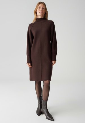 LOOSE FIT SOFT TOUCH WARMING KNEE LENGTH - Strickkleid - coffee bean