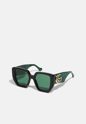 GG OVERSIZED SQUARE ACETATE SUNGLASSES - Akiniai nuo saulės - black/green