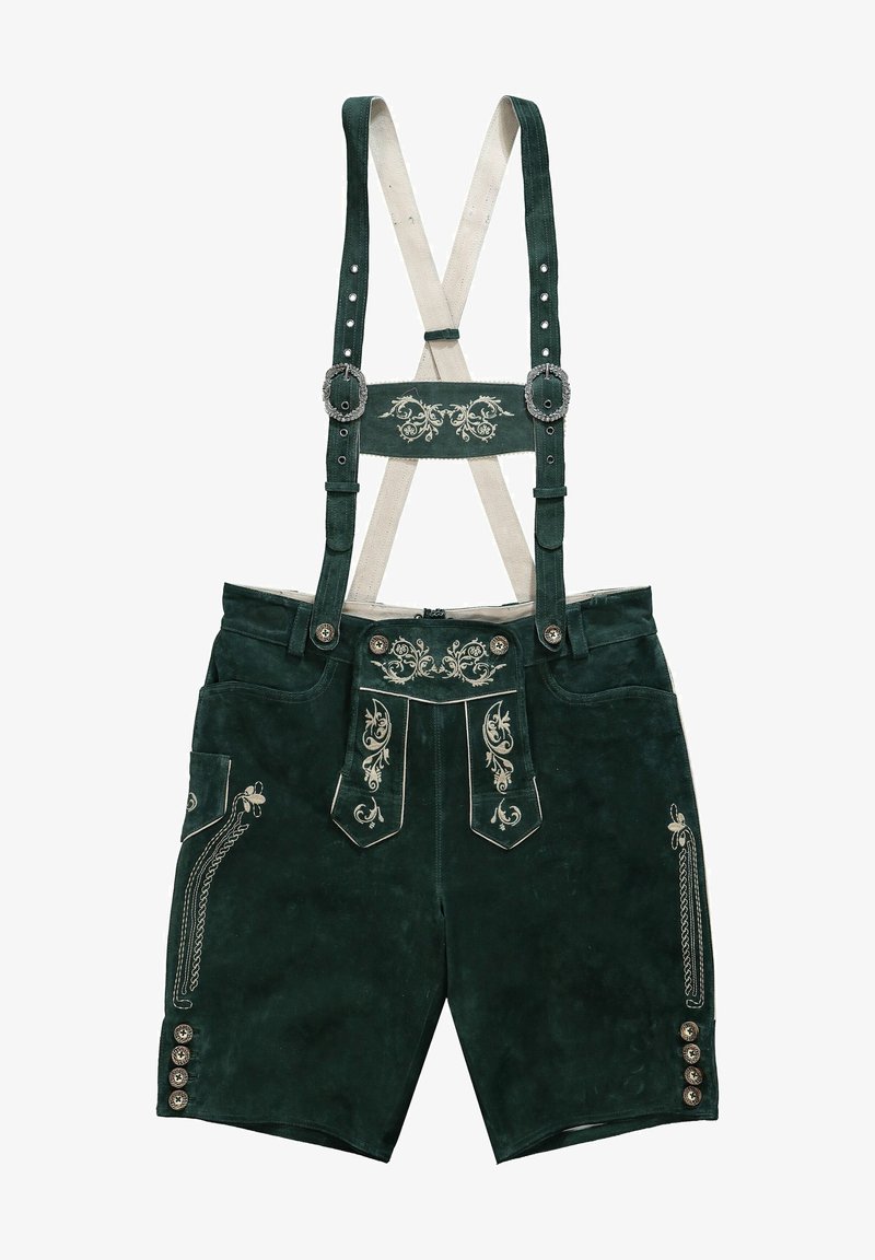 JP1880 LEDERHOSE TRACHT - Shorts - dark green/donkergroen JP1880 LEDERHOSE TRACHT - Shorts - dark green/donkergroen