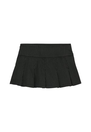Bench, BENCH X SUPERDRY &AMP; CO BENCH LOGO PLEATED STRIPE MINI SKIRT - Gonna a campana - charcoal stripe moonmist