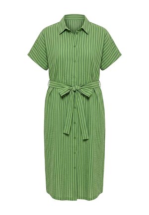 Studio Untold, MIDI-HEMDBLUSENKLEID, SEERSUCKER, STREIFEN, BINDEGÜRTEL - Skjortekjole - cactus
