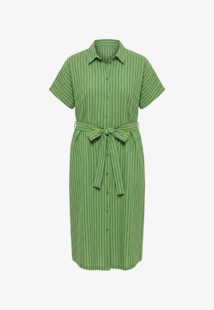 Studio Untold, MIDI-HEMDBLUSENKLEID, SEERSUCKER, STREIFEN, BINDEGÜRTEL - Blusenkleid - cactus