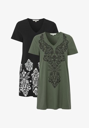 Cellbes of Sweden SHORT SLEEVED 2PACK - T-shirts print - dark green black beige