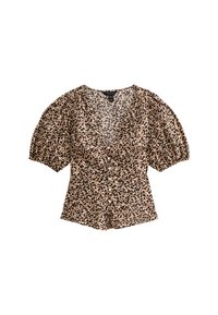LEOPARD PRINT V-NECK - Blouse - brown pattern
