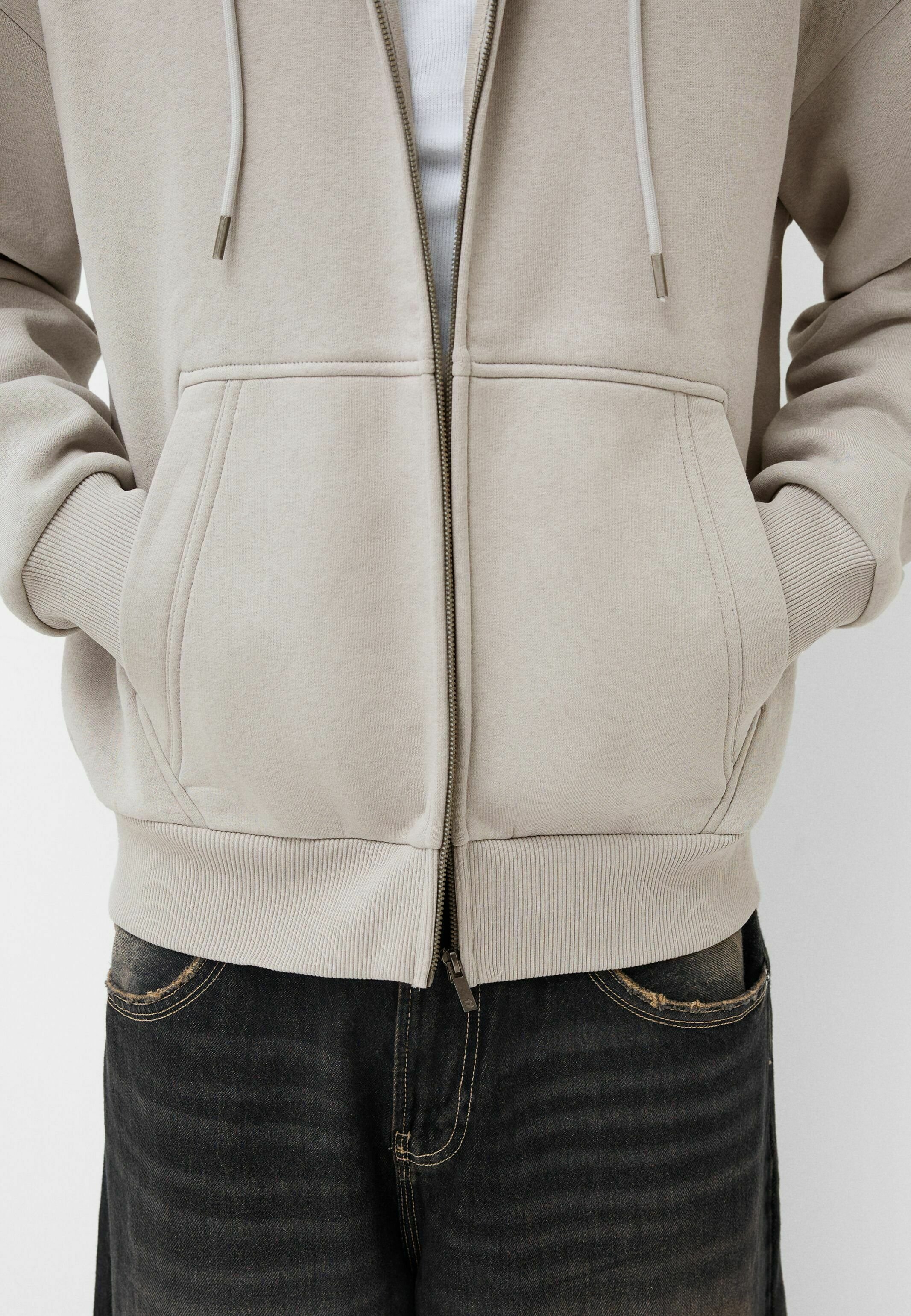 Bershka Zip-up sweatshirt - grey - Zalando