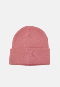 Calvin Klein Jeans MONOGRAM EMBRO BEANIE - Kapa - dusty rose