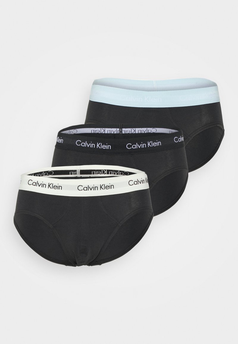 Calvin Klein Underwear HIP BRIEF 3 PACK COTTON STRETCH - Cuecas - b-rain dance/black/ivory