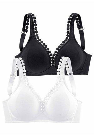 LASCANA, 2 PACK - T-Shirt BH - schwarz/weiß