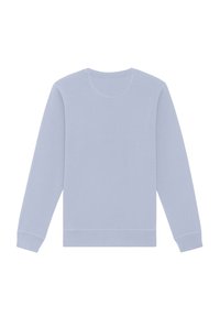 Lichtblauw sweatshirt met lange mouwen, ronde hals, ribgebreide cuffs en onderkant. Glad stoftextuur, met een minimalistisch ontwerp en zonder extra details.