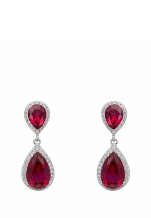 ODETTE TEARDROP RUBY - Oorbellen - silver-coloured