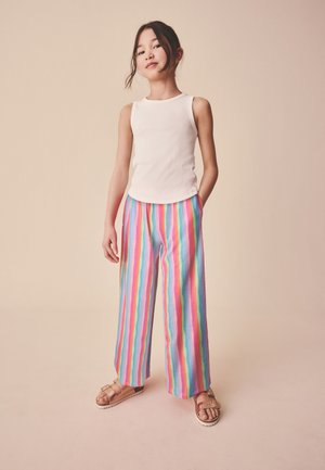 Next, WIDE LEG TEXTURED  - Bukser - pink/blue stripe