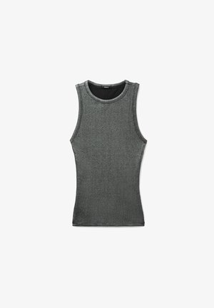 Tezenis, METALLIC-EFFECT HALTERNECK - Top - black