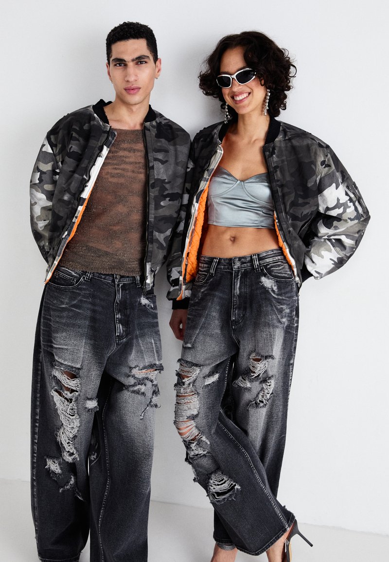Jaded London GOTHIC DISCHARGE COLOSSUS UNISEX - Baggy Jeans 