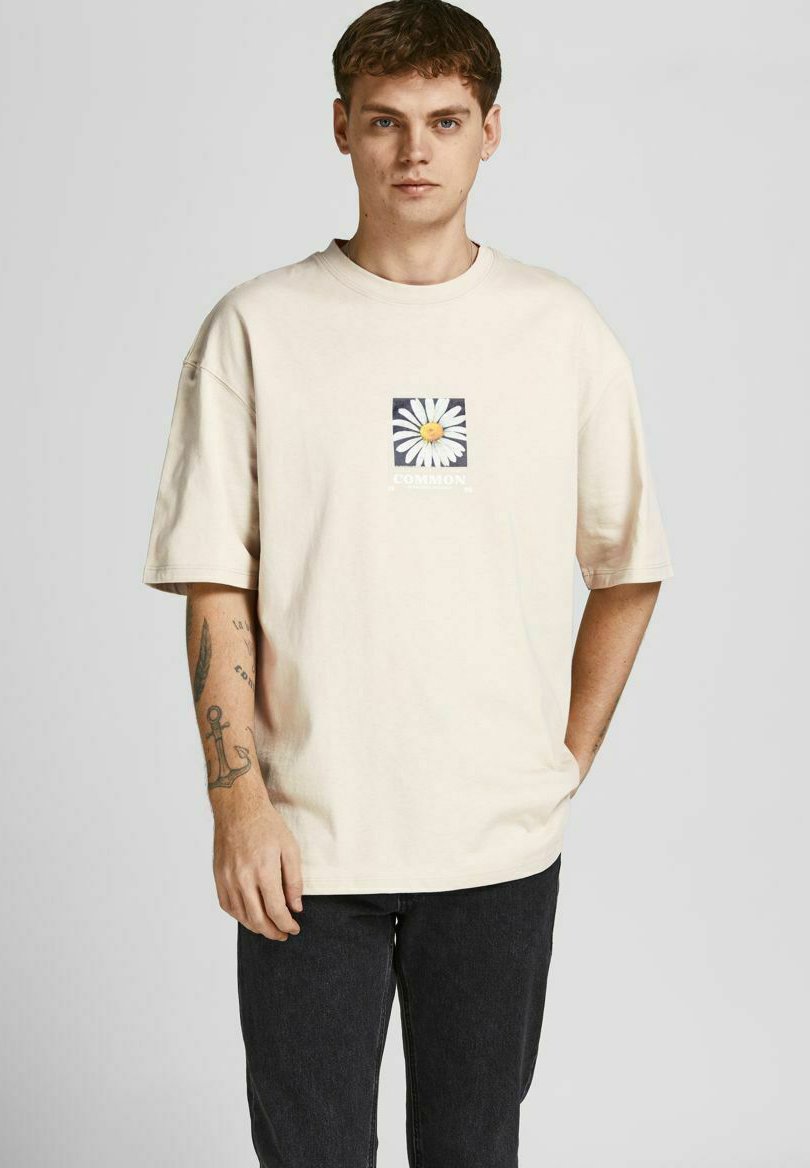 Jack \u0026 Jones JORFRESHLY TEE SS CREW NECK - T-shirt con stampa -  peyote/avorio - Zalando.it