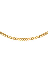 Bracciale in metallo dorato con catena a anelli intrecciati, caratterizzato da una finitura liscia e una larghezza uniforme, progettato per durabilità e stile.