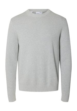 Selected, SLHDANE STRUCTURE CREW NECK - Neule - light grey melange
