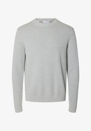 Selected, SLHDANE STRUCTURE CREW NECK - Neule - light grey melange