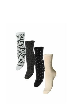 PCSEBBY GLITTER 4-PACK MIX - Sokken - bright white