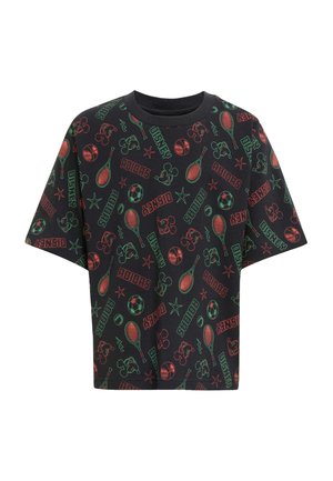 LK DY MM T - T-shirt med print - black impact orange lime burst