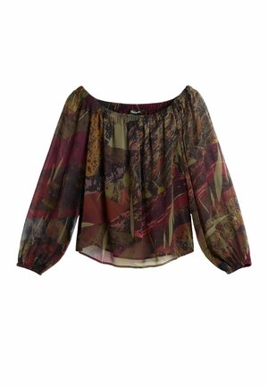 Desigual, PRINTED LONG-SLEEVE BLOUSE - Blúzka - black