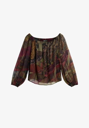 Desigual, PRINTED LONG-SLEEVE BLOUSE - Blúzka - black