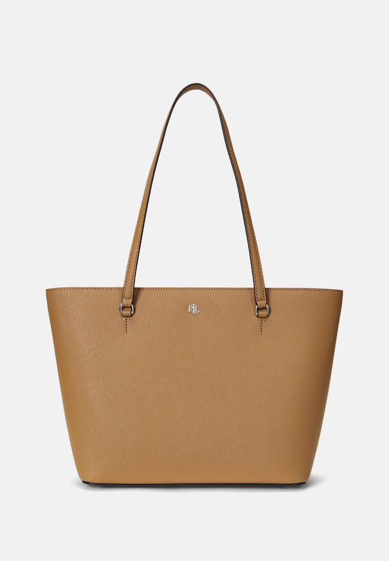 Lauren Ralph Lauren CROSSHATCH LEATHER MEDIUM KARLY TOTE - Ručna torba - camel