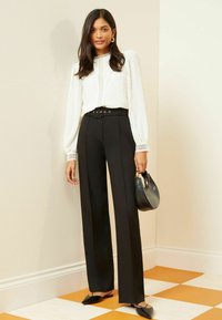 Love & Roses HIGH WAIST WIDE LEG TAILORED  - Auduma bikses - black belted