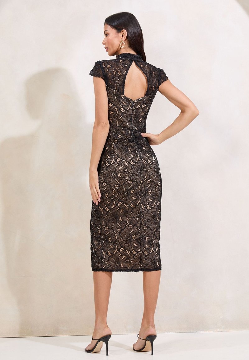 Lipsy PETITE FIT - SHORT SLEEVE BODYCON MIDI - Cocktail dress / Party dress  - black - Zalando