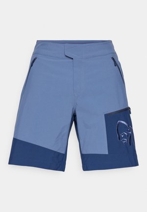 Pantaloni con una fantasia bicolore, dotati di una tasca con zip sulla coscia e di un logo ricamato, realizzati in tessuto leggero.