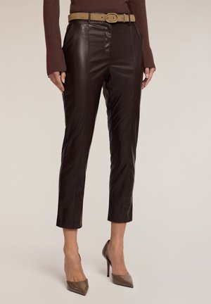SLIM FIT  - Lederhose - marrone