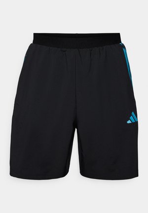 adidas Sportswear HOUSE OF TIRO SHORT - Sports shorts - black/bright cyan