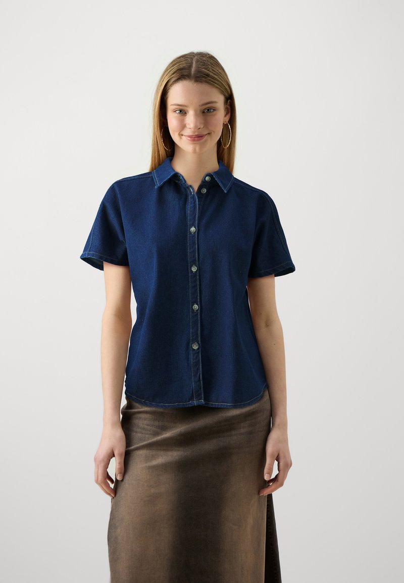 ONLY - ONLKARLA - Button-down blouse - dark blue denim, Enlarge